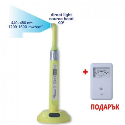 LED Фотополимерна лампа C02 + ПОДАРЪК C10 - LED & Halogen Curing Light Meter