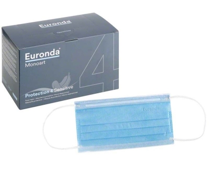 EURONDA Маски едноцветни Sensitive,сини, 50 бр.