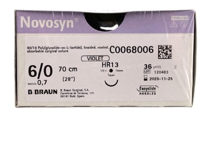 Хирургичен конец  BBRAUN Novosyn Violet 6/0, 70 см -1 бр.